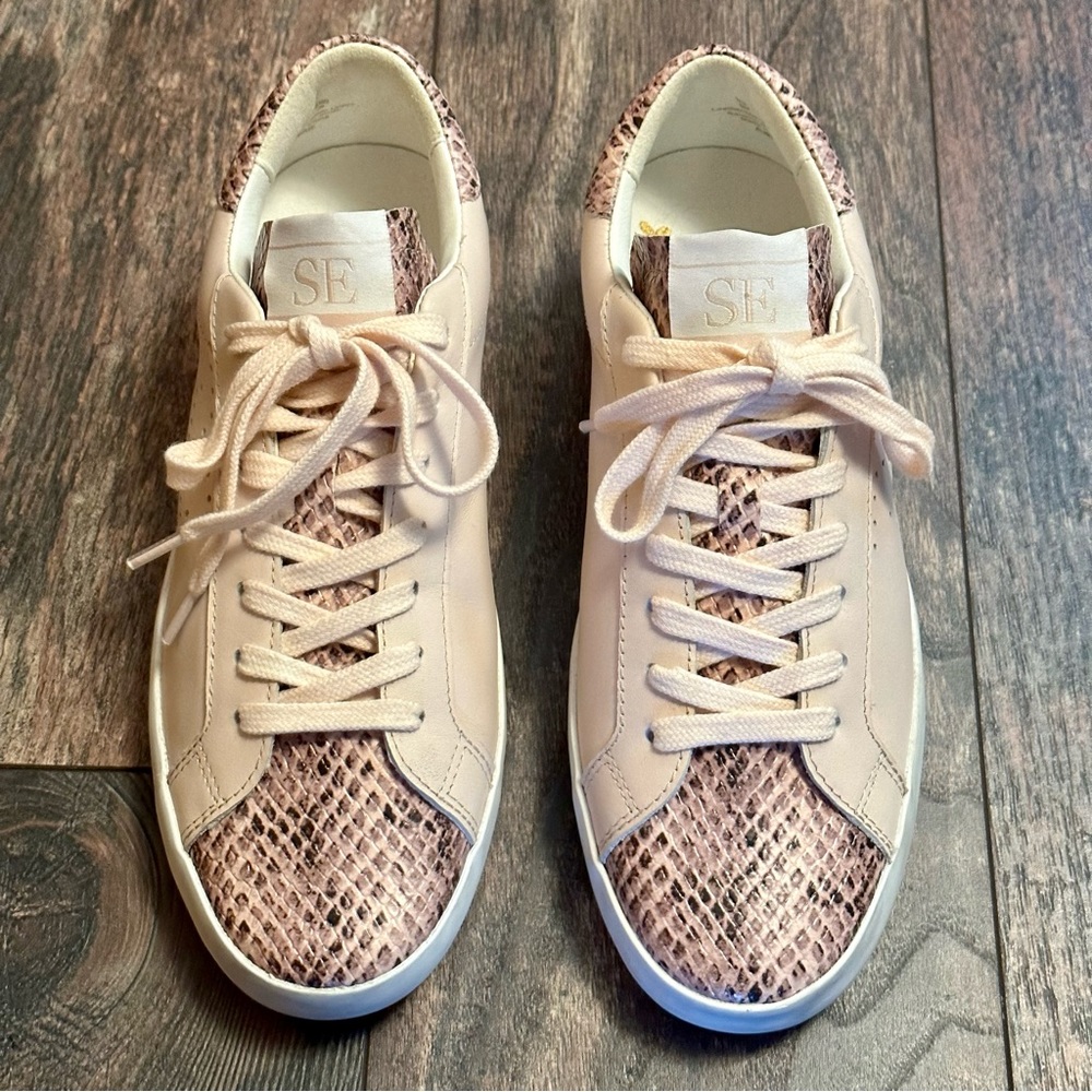 Sam Edelman Aubrie Pink and black snake print leather shoe sz 6